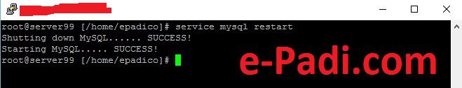 perintah restart mysql server