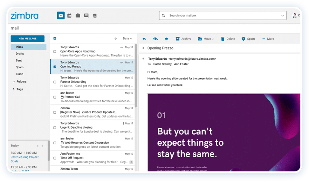 Email User Interface Apa Itu Zimbra - e-Padi
