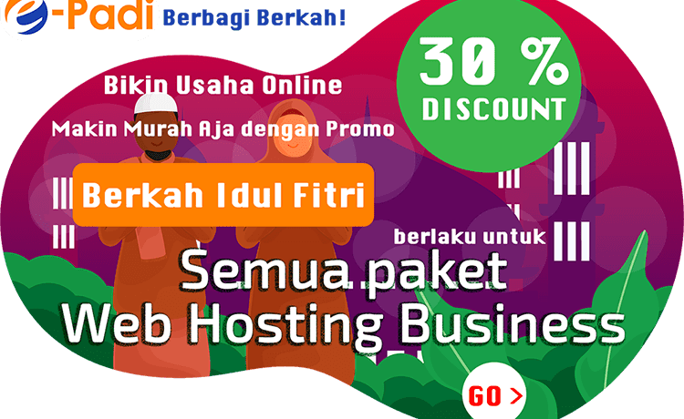e-Padi Berbagi Berkah tahun ini memberikan diskon hosting 30 % untuk paket cPanel web hosting Business