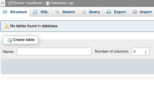 epadi create mysql database phpmyadmin