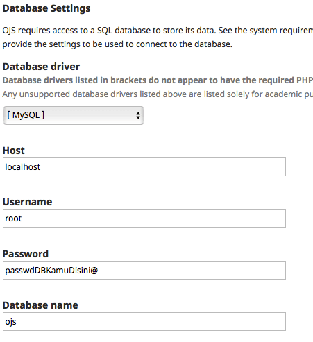 epadi database settings