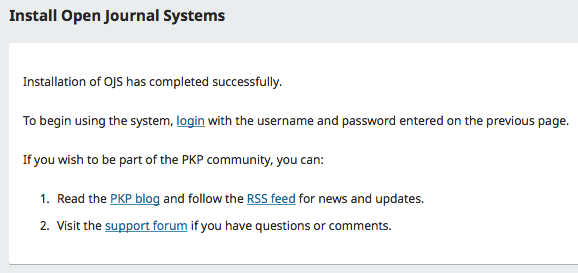 Install Open Journal Systems