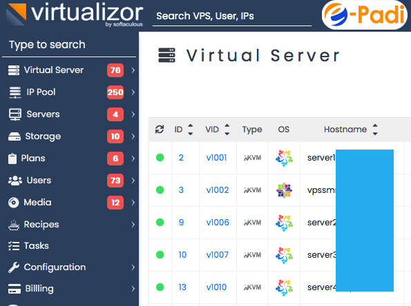 e-padi vps hosting Indonesia murah KVM