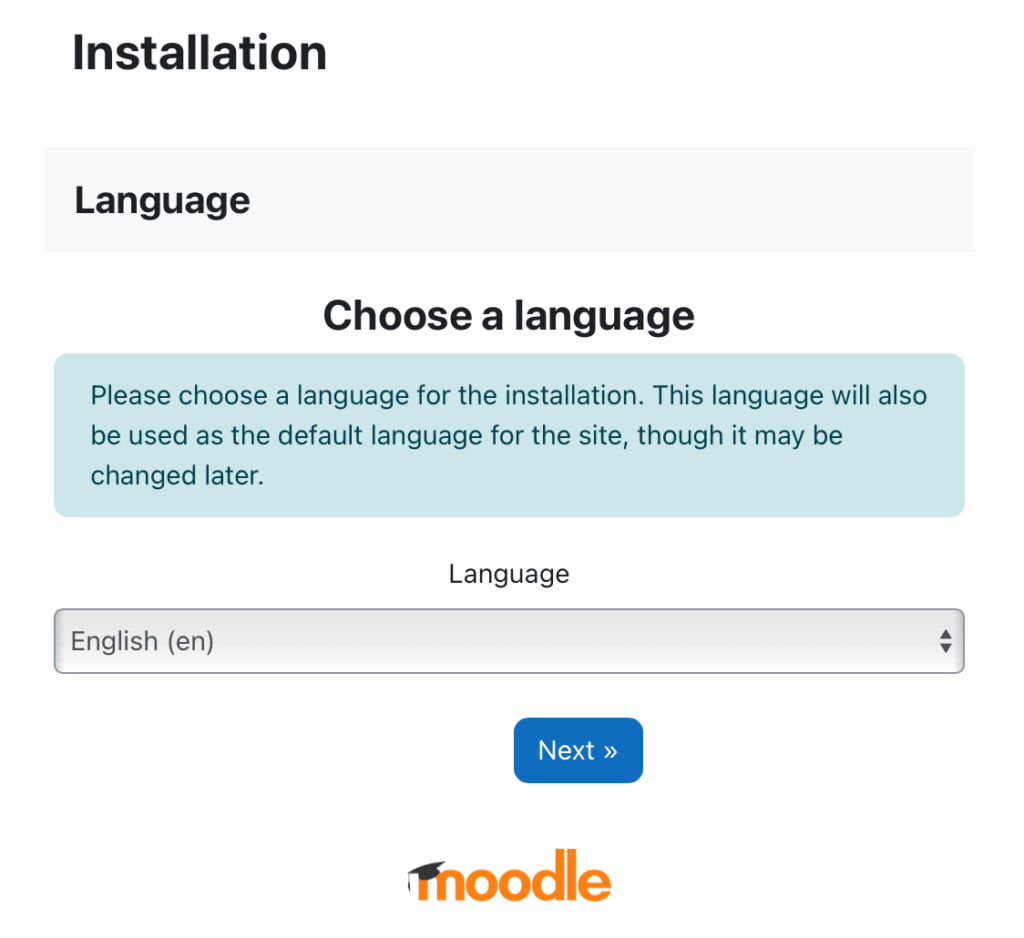 Moodle Installation Choose a language by epadi