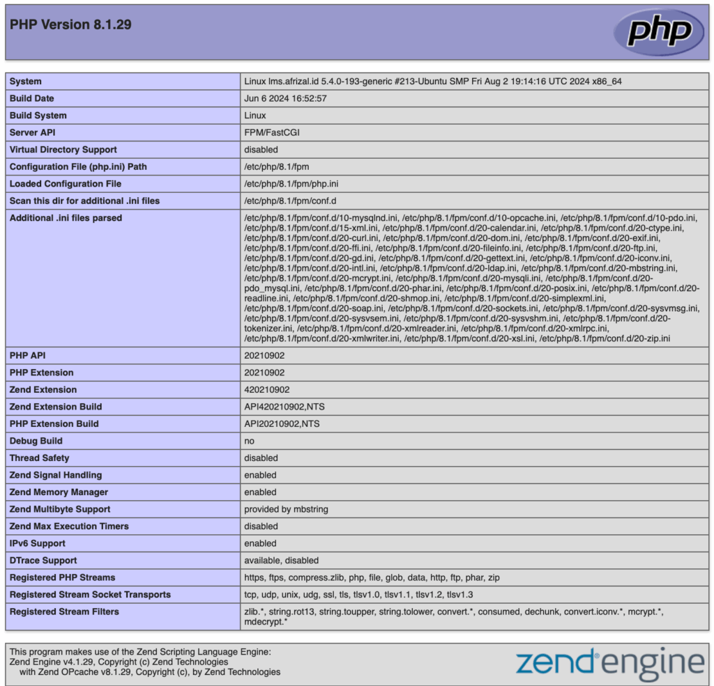 phpinfo default page by ePadi