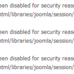 Error Warning ini_set() has been disabled for security reasons /home/username/public_html/libraries/joomla/session/session.php